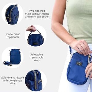 Kedzie Navy Mini Crossbody with Red Sunburst‎ Strap
